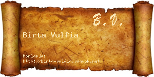 Birta Vulfia névjegykártya